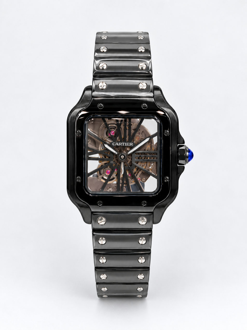 Cartier Santos Black Skeleton