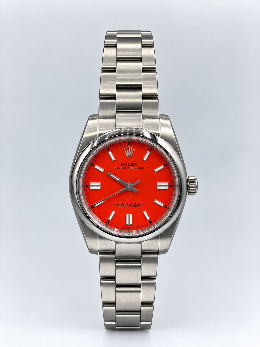 Rolex Oyester Perpetual Coral Red Dial  ( 40 MM )
