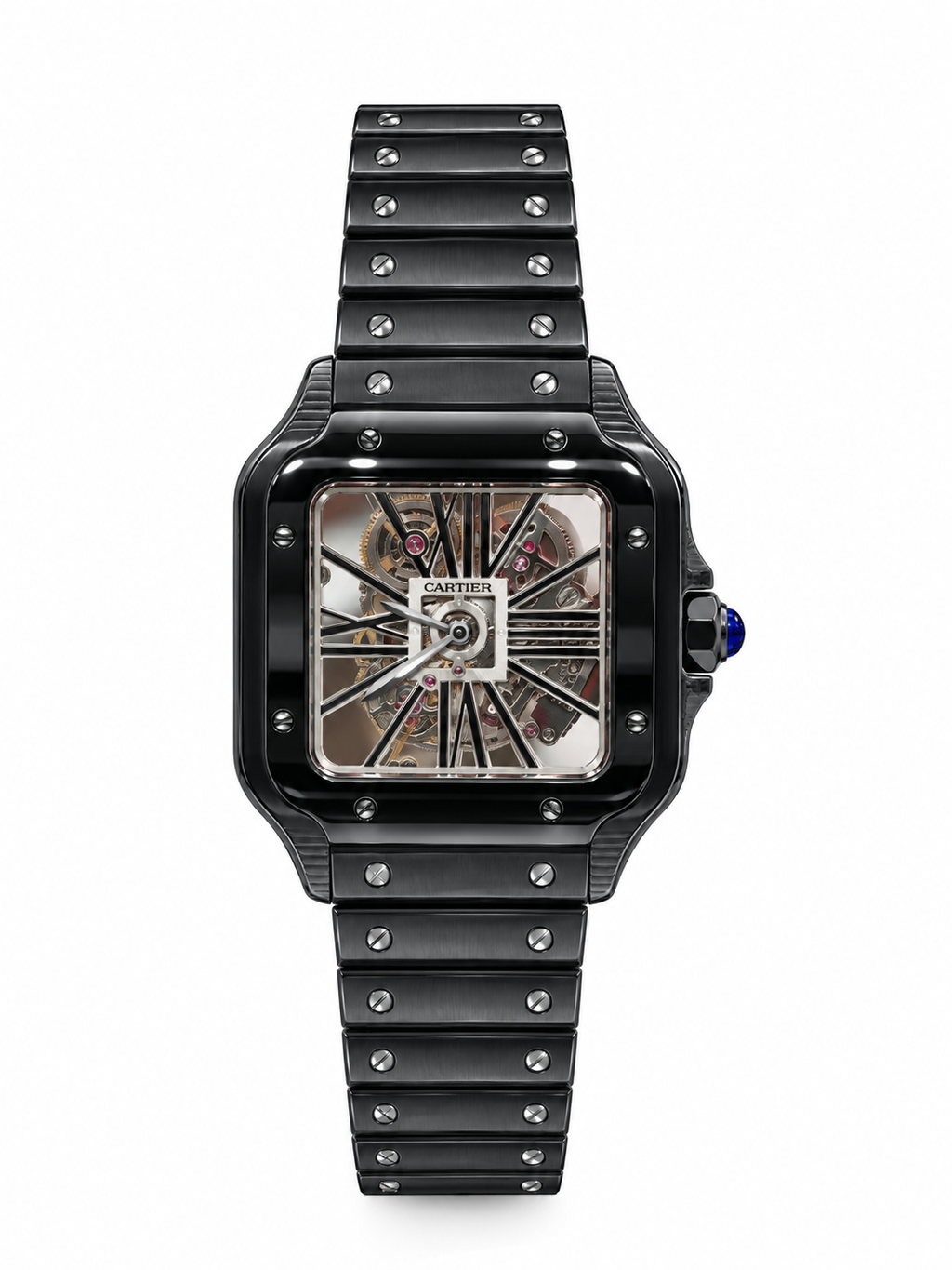 Cartier Santos Skeleton  Black