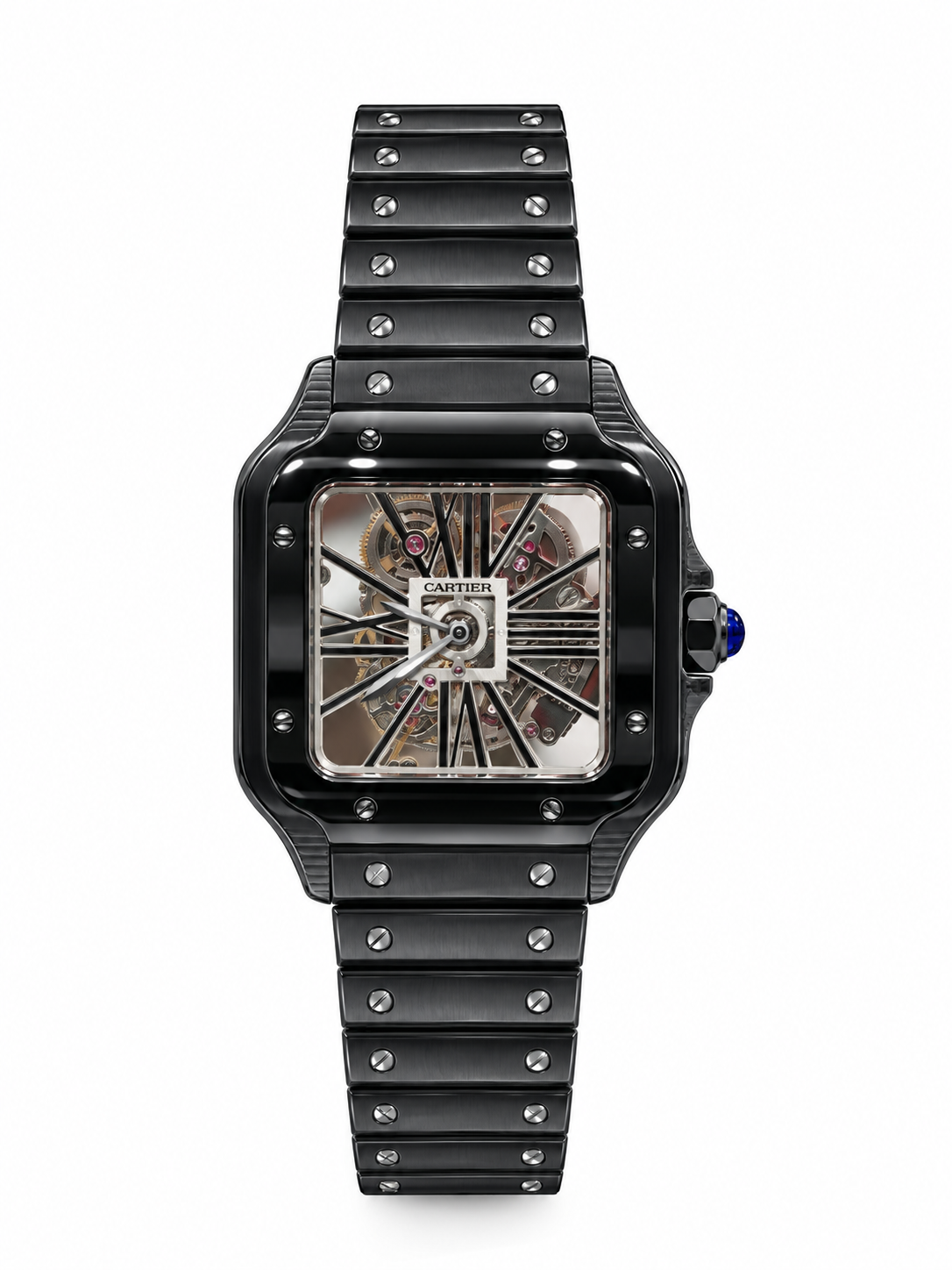Cartier Santos Skeleton  Black
