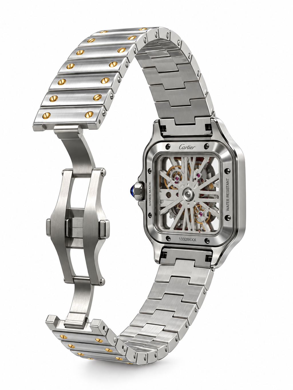Cartier Santos Skeleton Gold Dial