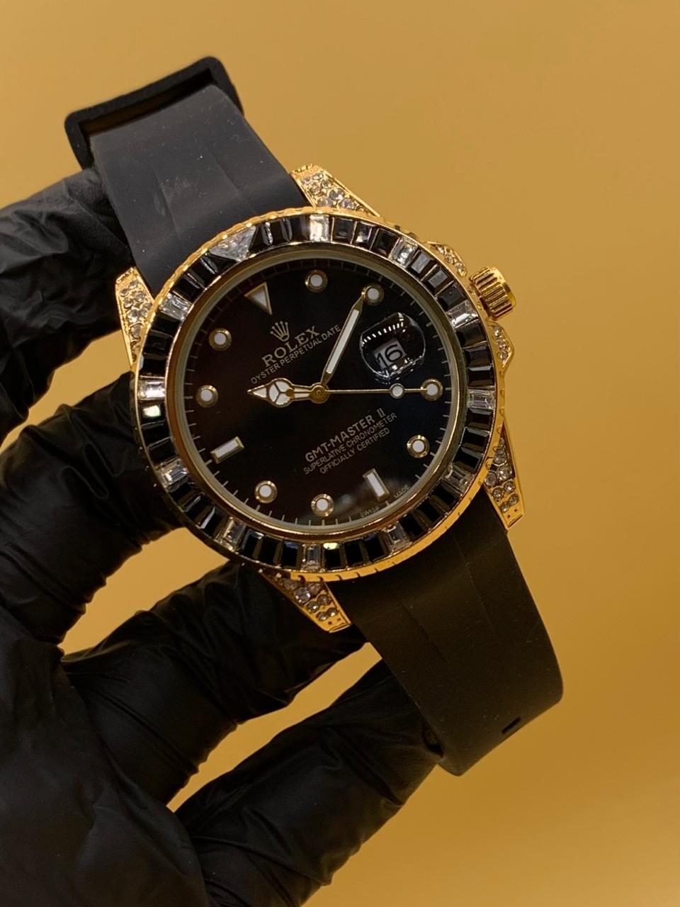 Men Rolex Manual Sumbariner Date With RUBY STONE