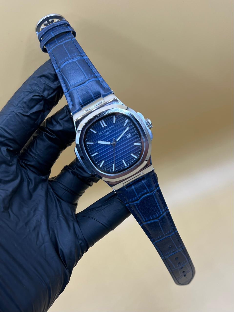 Men Watch Patek Phillipe Manual Leather Strap