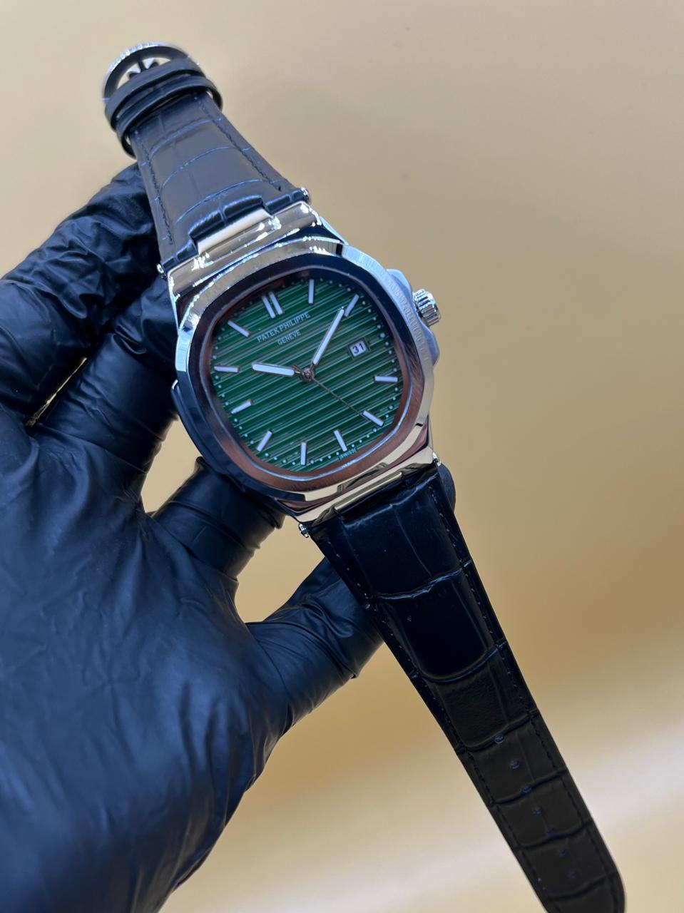 Men Watch Patek Phillipe Manual Leather Strap