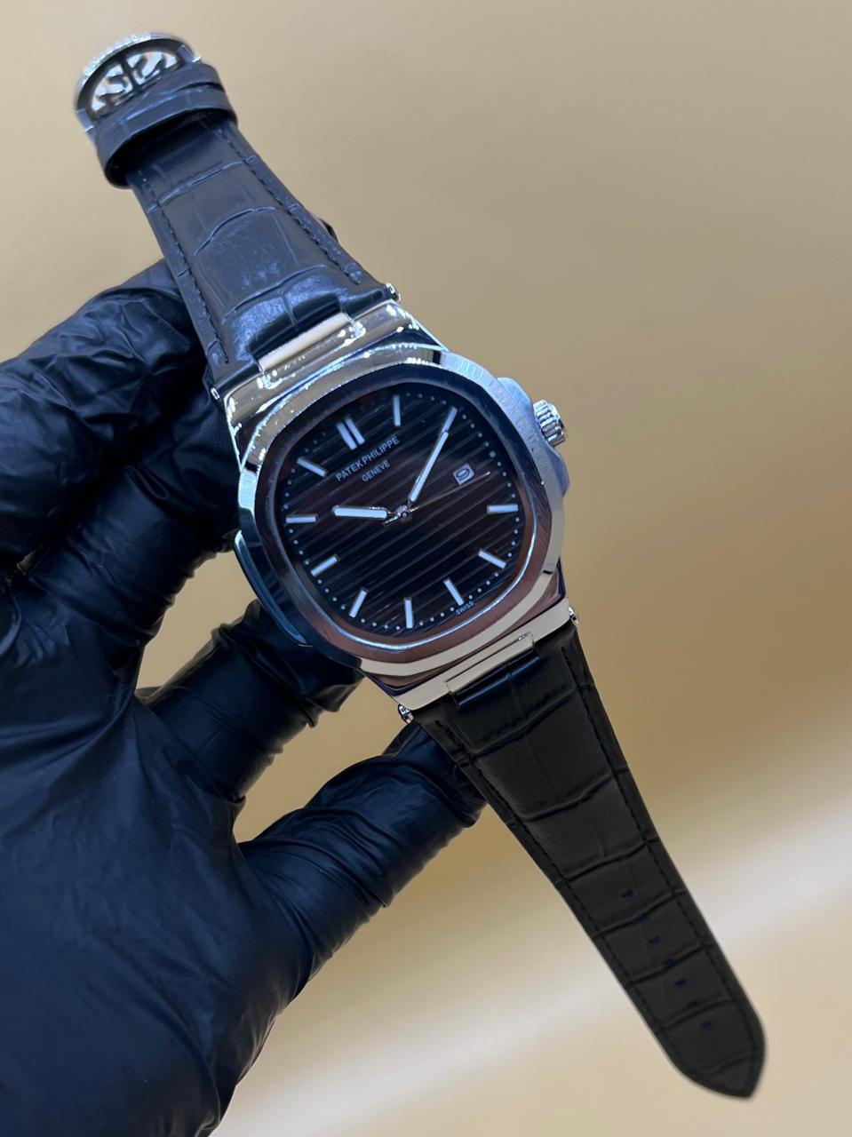Men Watch Patek Phillipe Manual Leather Strap