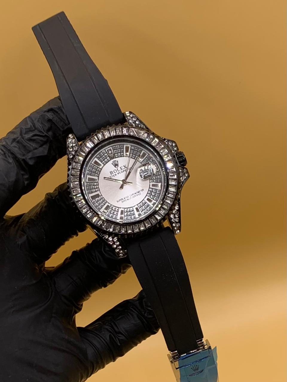 Men Rolex Strap Ice Look Manual