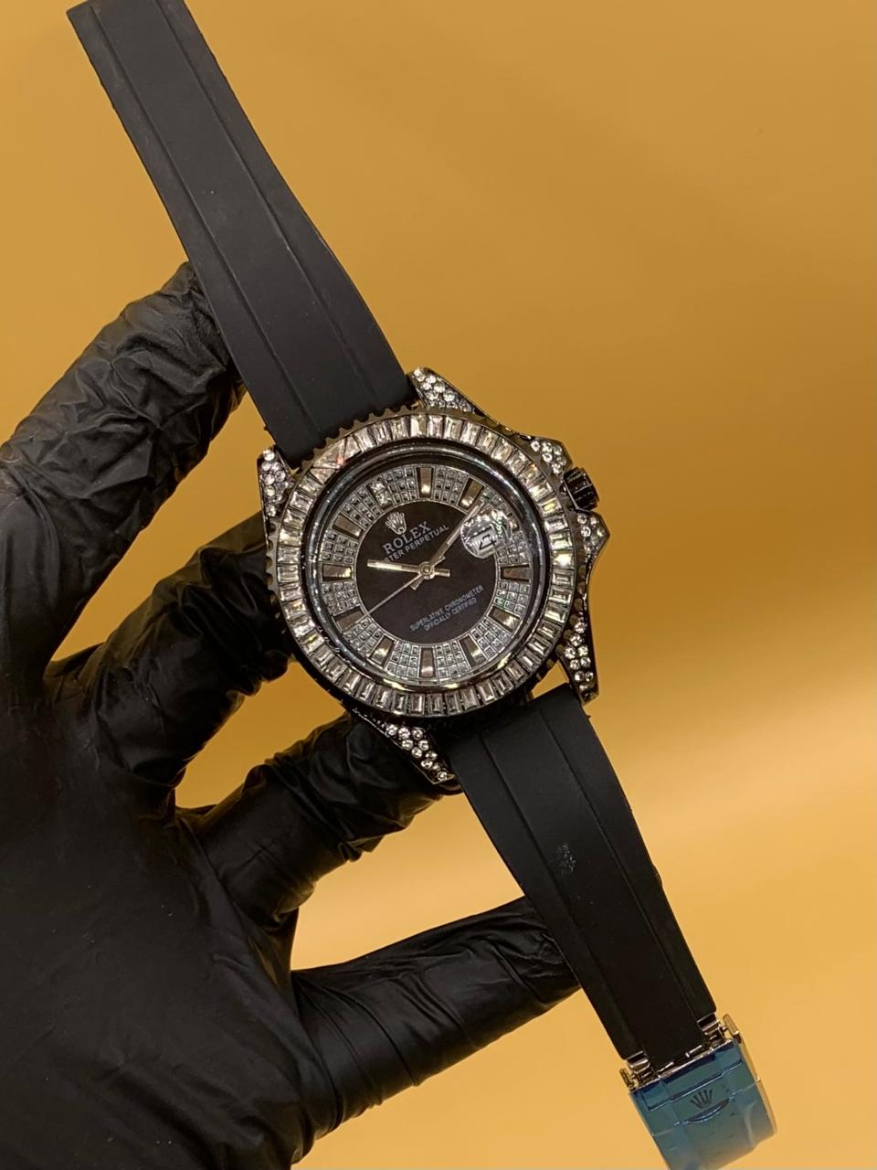 Men Rolex Strap Ice Look Manual