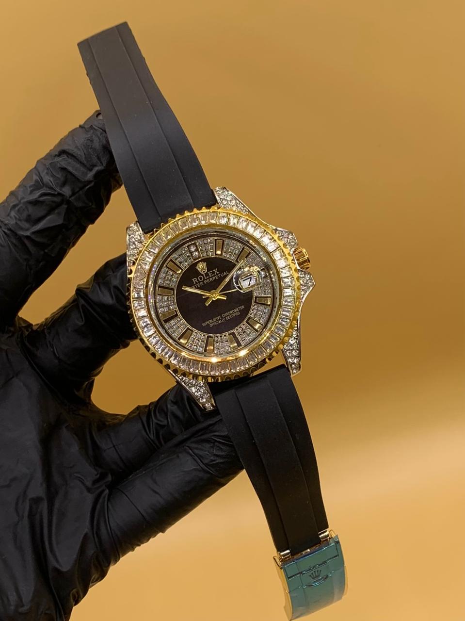 Men Rolex Strap Ice Look Manual
