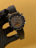 Men Rolex Watch Semi Auto Manual Rubber Strap
