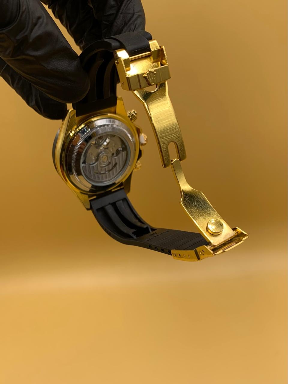 Men Rolex Watch Semi Auto Manual Rubber Strap